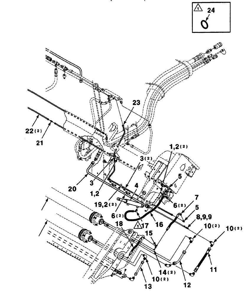 Схема запчастей Case IH 325 - (8-24) - HYDRAULIC ASSEMBLY - LEFT (18 FOOT) (35) - HYDRAULIC SYSTEMS