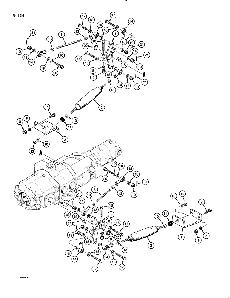 Схема запчастей Case IH 1835B - (5-124) - TANDEM PUMP CONTROL LEVERS AND MOUNTING (11) - TRACKS/STEERING