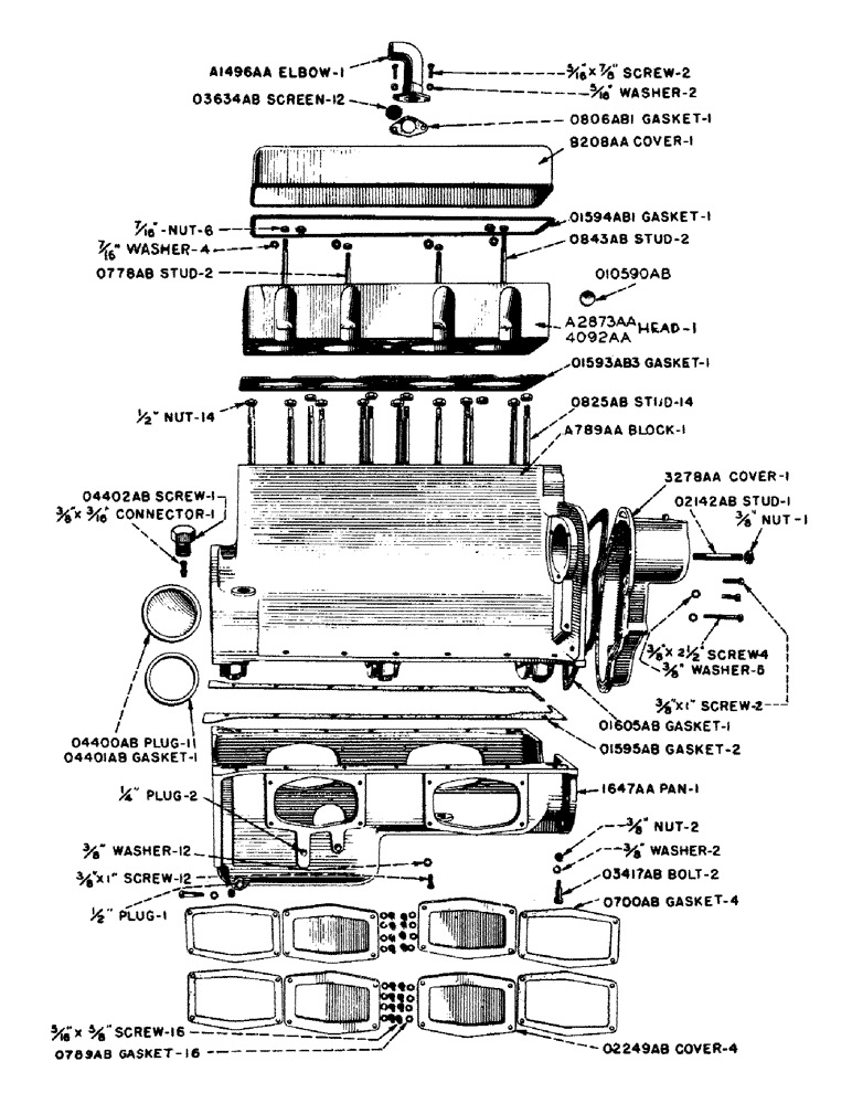 Схема запчастей Case IH DC-SERIES - (006) - CYLINDER HEAD, CYLINDER BLOCK AND OIL PAN PARTS, TIMING GEAR COVER (02) - ENGINE