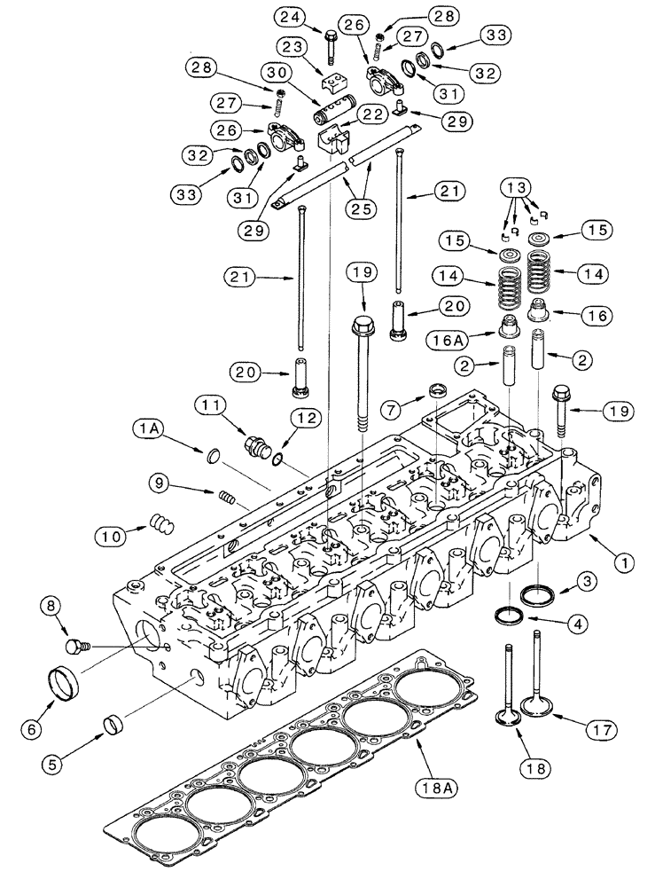 Схема запчастей Case IH 7220 - (2-066) - CYLINDER HEAD AND VALVE MECHANISM, 6T-830 EMISSIONS CERT. ENG, 7220 TRCTR, P.I.N. JJA0064978 & AFTR (02) - ENGINE