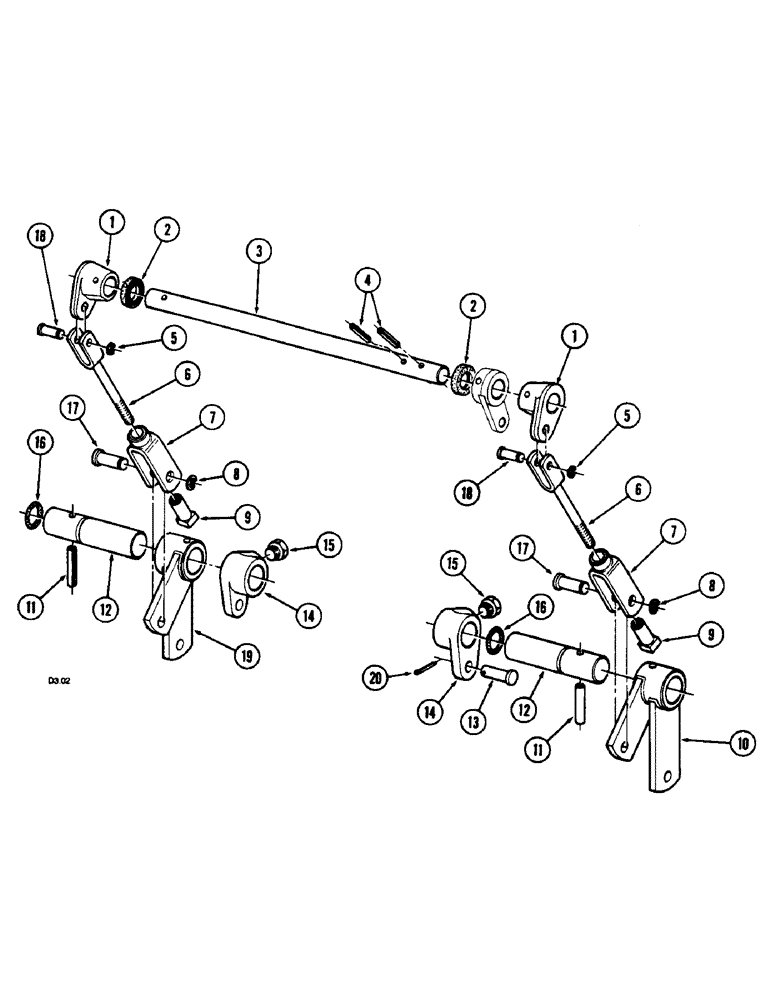 Схема запчастей Case IH 2140 - (7-06) - BRAKE CONTROL LINKAGE (07) - BRAKES