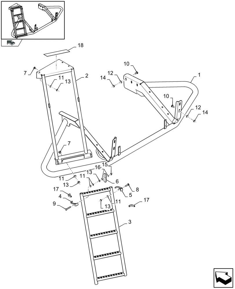 Схема запчастей Case IH LB333P - (08.13[01]) - LADDER AND BUMPER (08) - SHEET METAL/DECALS