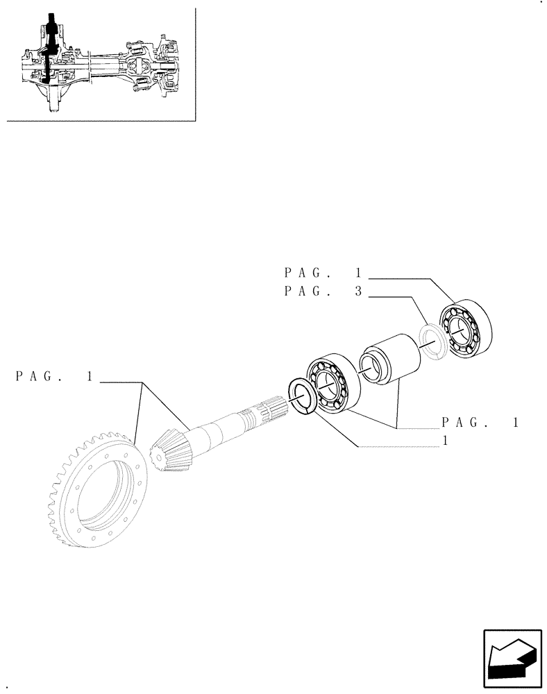 Схема запчастей Case IH JX80U - (1.40.0/06[02]) - FRONT AXLE - BEVEL GEAR/PINION SET - 4WD - ADJUSTING SHIMS (04) - FRONT AXLE & STEERING