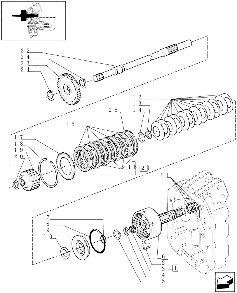 Схема запчастей Case IH MXM175 - (1.80.7/01[01]) - PTO, CLUTCH (07) - HYDRAULIC SYSTEM