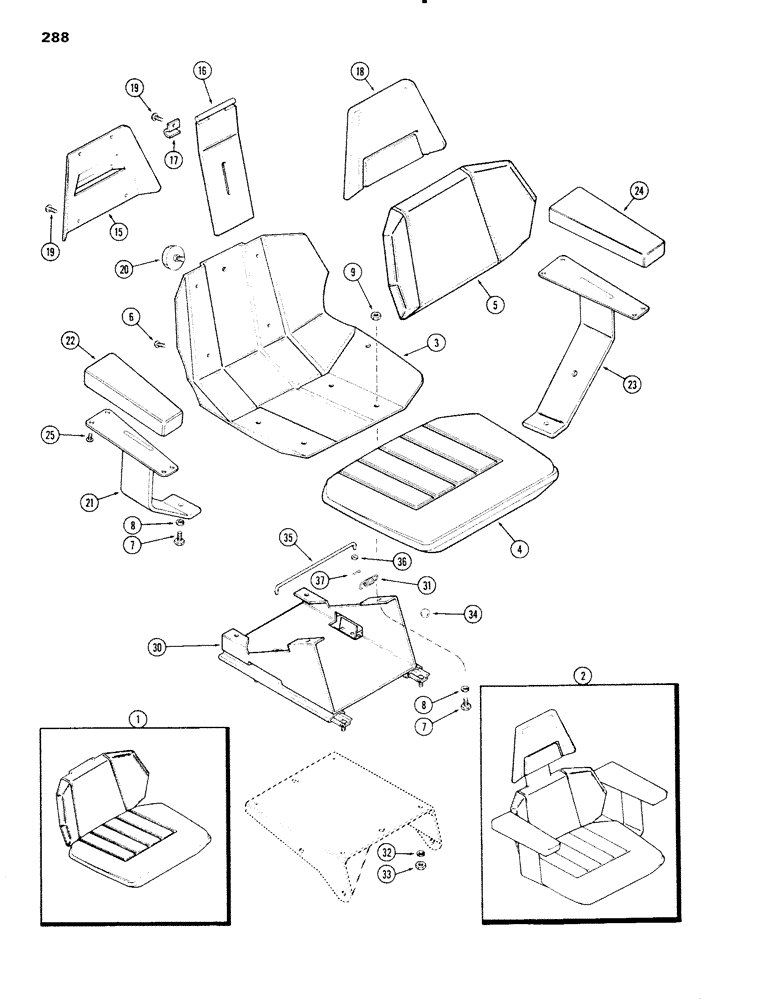 Схема запчастей Case IH 1090 - (288) - AGRI-KING SEAT (09) - CHASSIS/ATTACHMENTS