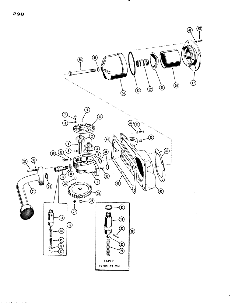 Схема запчастей Case IH 730 SERIES - (298) - CASE-O-MATIC DRIVE, OIL PUMP, MANIFOLD, FILTER (06) - POWER TRAIN