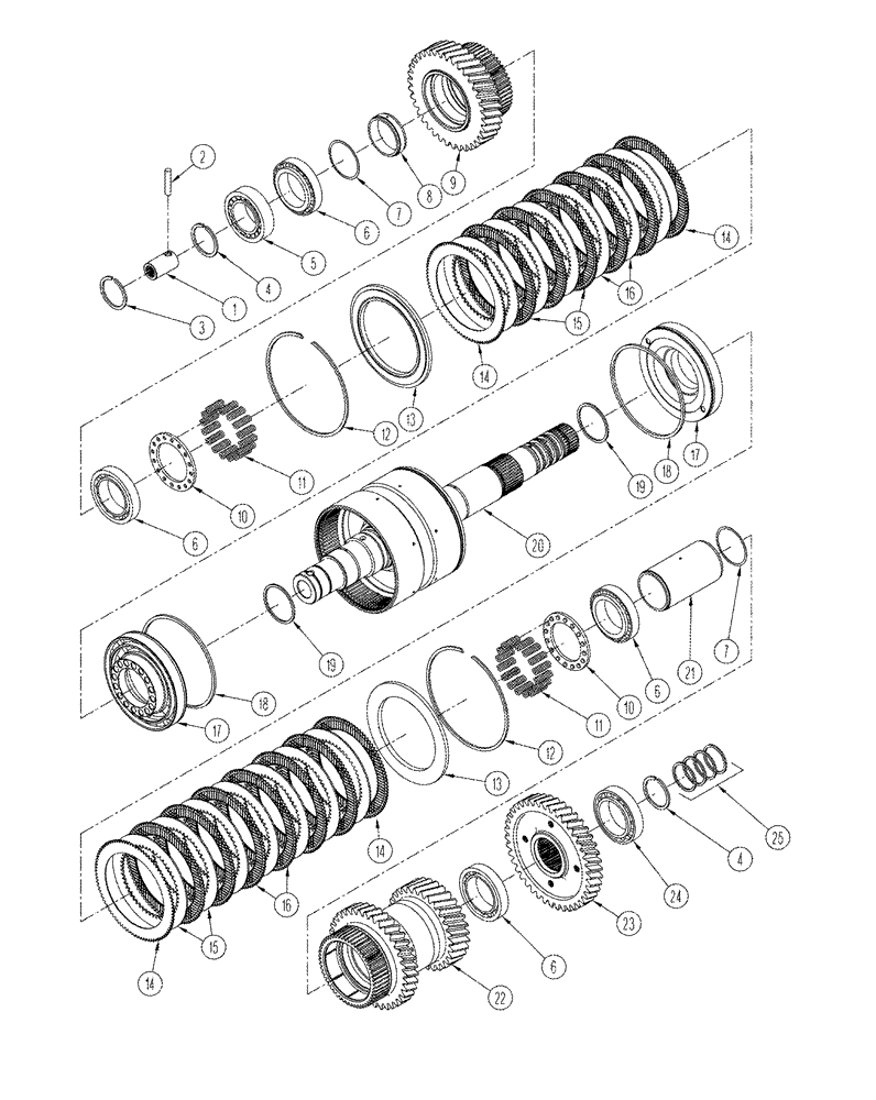 Схема запчастей Case IH STX440 - (06-26) - SECOND SHAFT ASSY (06) - POWER TRAIN