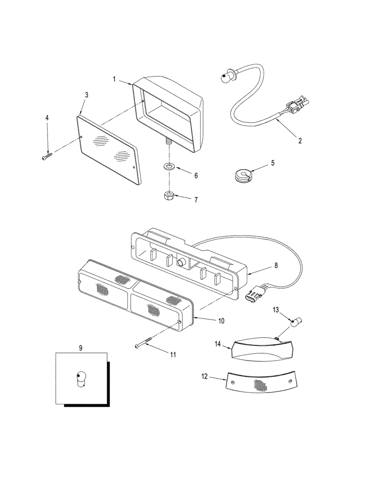 Схема запчастей Case IH STEIGER 330 - (04-26) - LAMPS - REAR FRAME AND FIELD, NORTH AMERICA (04) - ELECTRICAL SYSTEMS