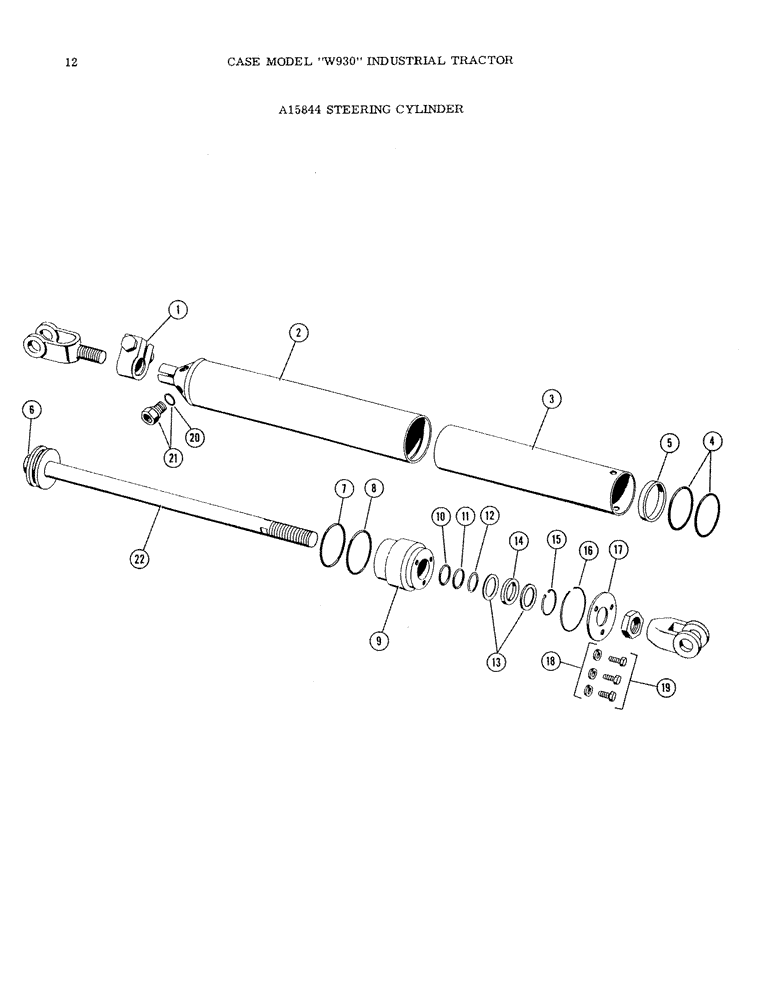 Схема запчастей Case IH W930 - (12) - A15844 STEERING CYLINDER (05) - STEERING