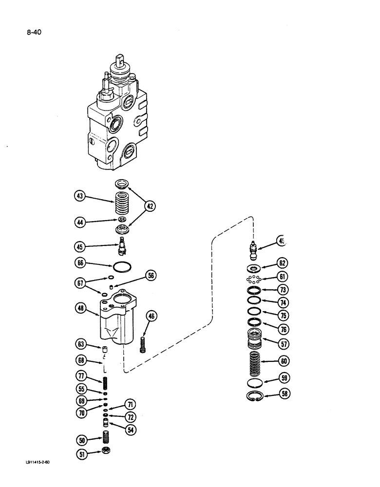 Схема запчастей Case IH 9270 - (8-040) - PRIORITY REMOTE HYDRAULIC VALVE KIT WITH LOAD CHECK CONT. (08) - HYDRAULICS