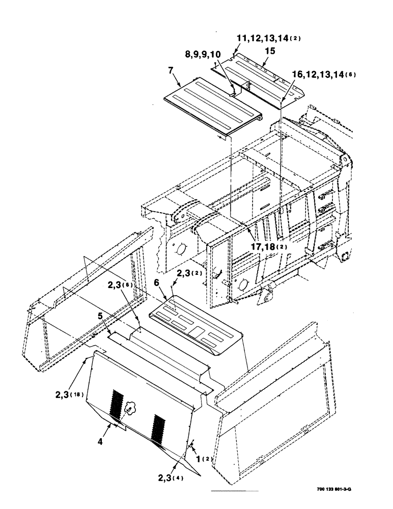 Схема запчастей Case IH 8590 - (7-08) - SHIELDS ASSEMBLY, TOP AND FRONT (12) - MAIN FRAME