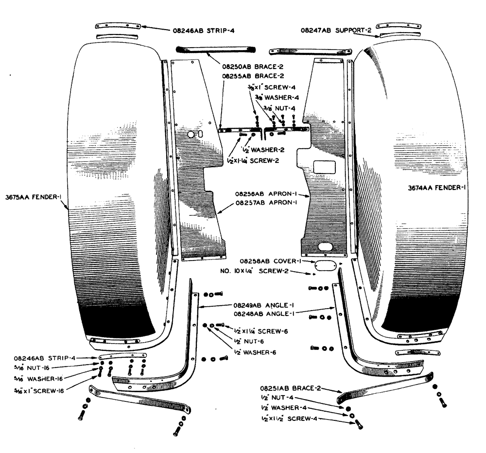 Схема запчастей Case IH LA-SERIES - (071) - REAR WHEEL FENDERS TRACTOR NO. 5208165 AND AFTER (06) - POWER TRAIN