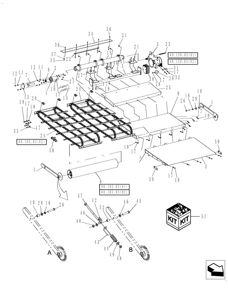 Схема запчастей Case IH 7010 - (60.110.06[01]) - FEEDER FLOOR AND CHAINS - WITHOUT ROCK TRAP - 7010/8010 (Apr 30 2010 1:33PM) (60) - PRODUCT FEEDING