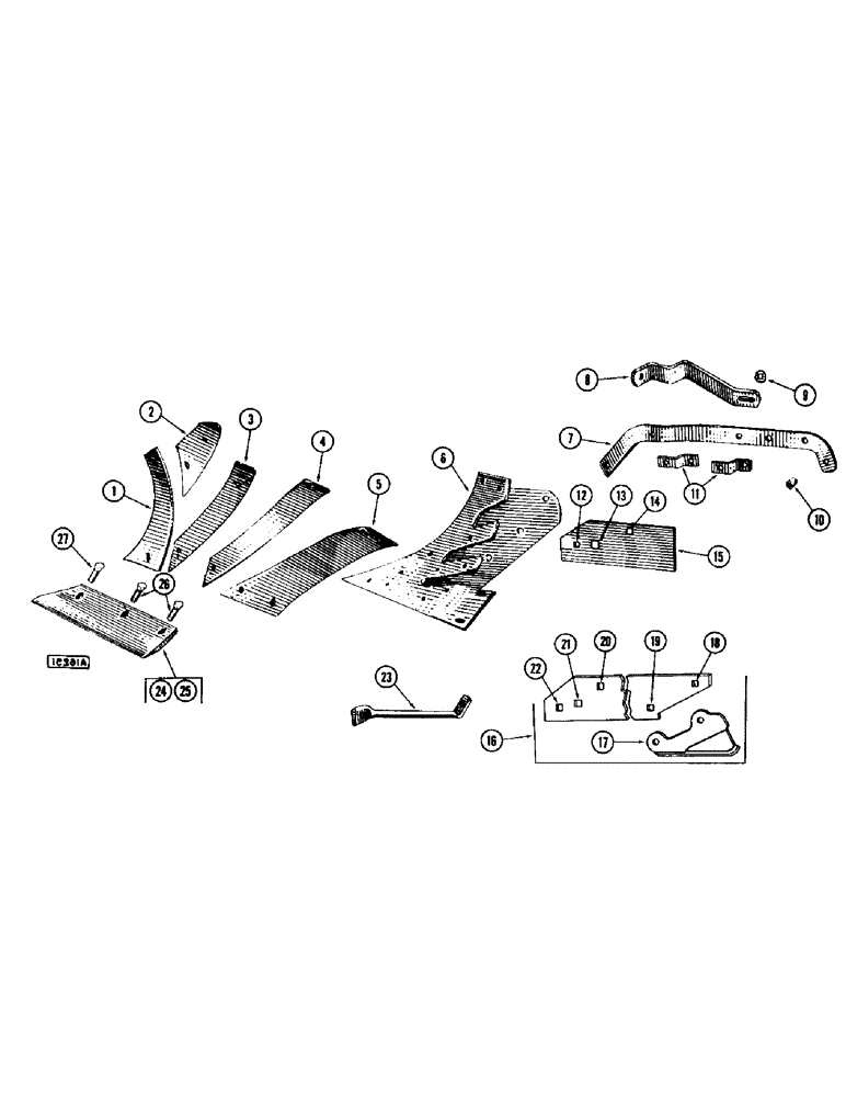 Схема запчастей Case IH CASE - (32) - EXD14 L.H., EXD16 L.H., SLAT, PER BOTTOM, 14 INCH AND 16 INCH, CONTINUED 