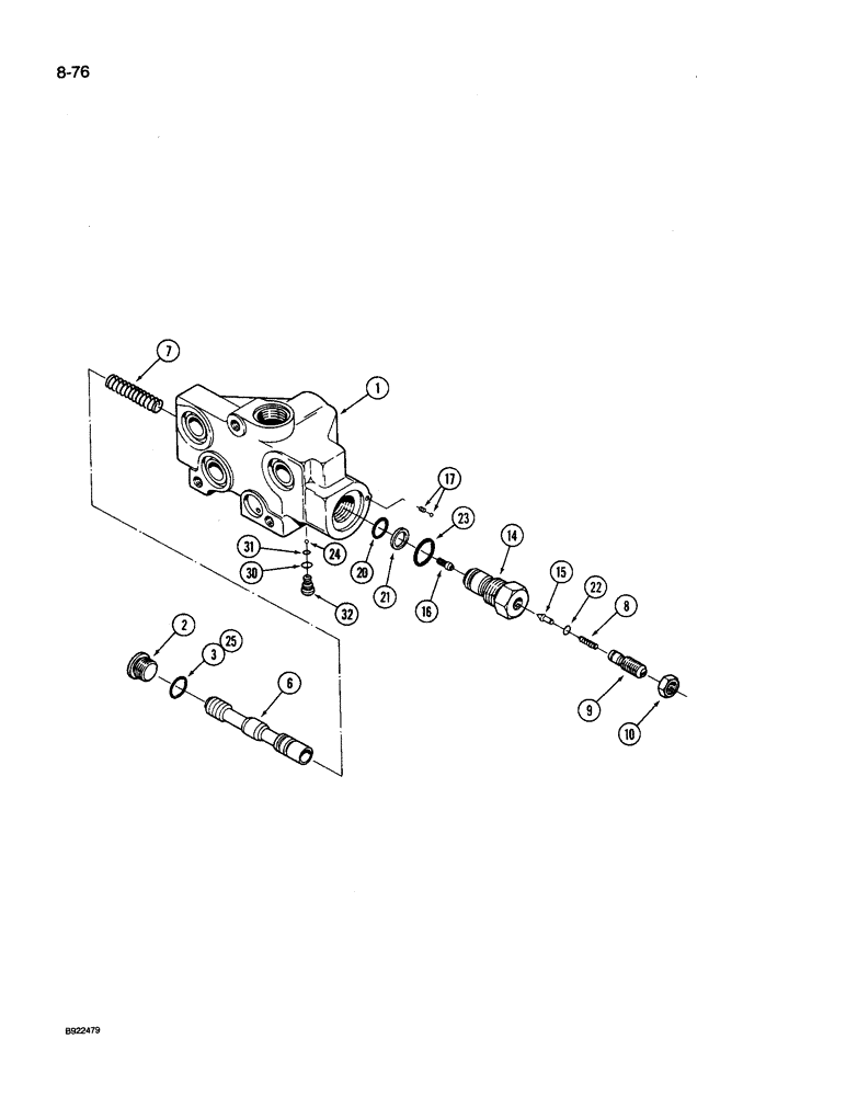 Схема запчастей Case IH 9250 - (8-076) - HYDRAULIC REMOTE VALVE INLET, WITH PRIORITY VALVE (08) - HYDRAULICS
