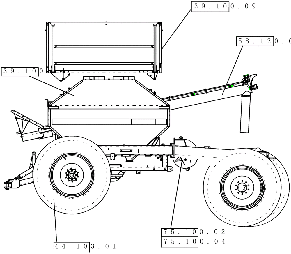 Схема запчастей Case IH 2230 - (00.100.01) - PICTORIAL INDEX - TOW BETWEEN AIR CART (00) - GENERAL & PICTORIAL INDEX