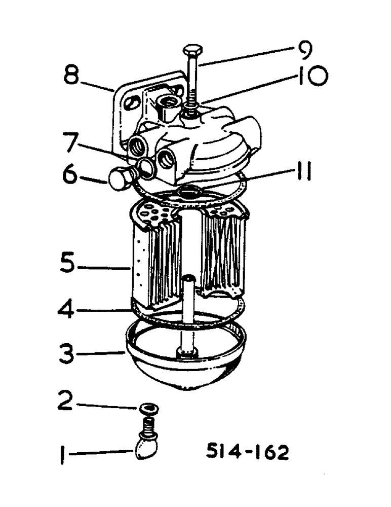 Схема запчастей Case IH 364 - (1-14) - FUEL FILTER ASSEMBLY (01) - ENGINE