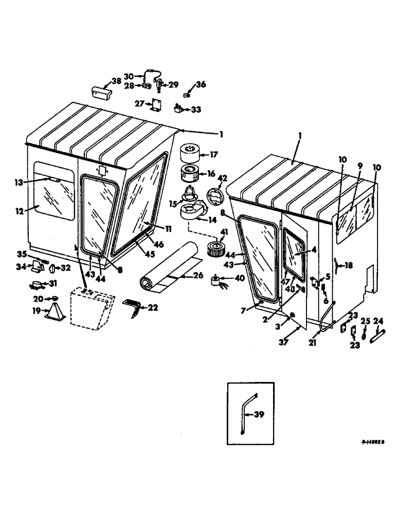 Схема запчастей Case IH 403 - (240) - OPERATORS CAB, 45 IN. WIDE WITH RIGHT FRONT, SIDE MOUNTED AIR FILTER (90) - PLATFORM, CAB, BODYWORK AND DECALS