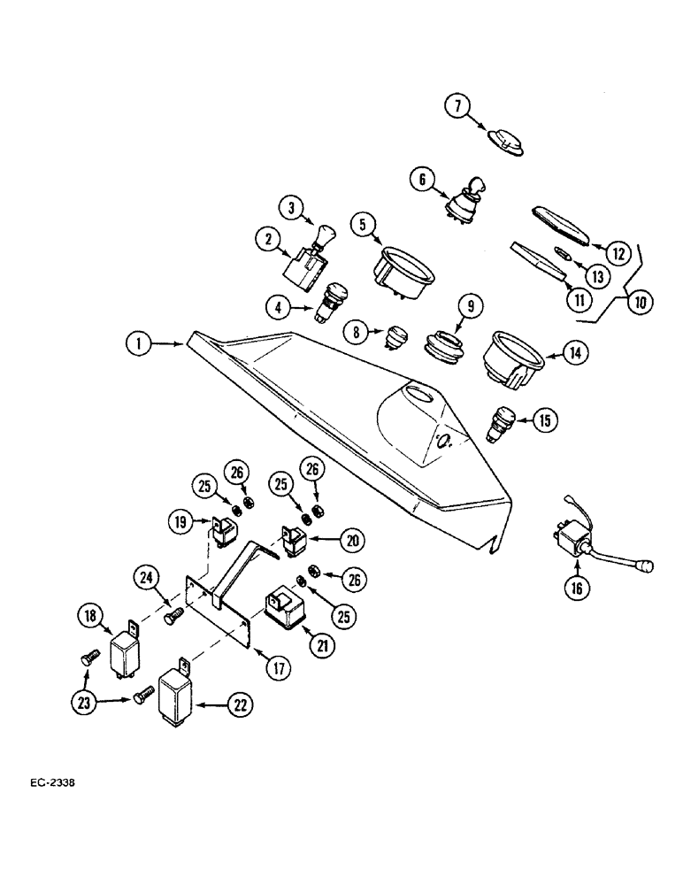Схема запчастей Case IH 733 - (4-204) - ELECTRICAL SWITCHES AND FUSES (04) - ELECTRICAL SYSTEMS