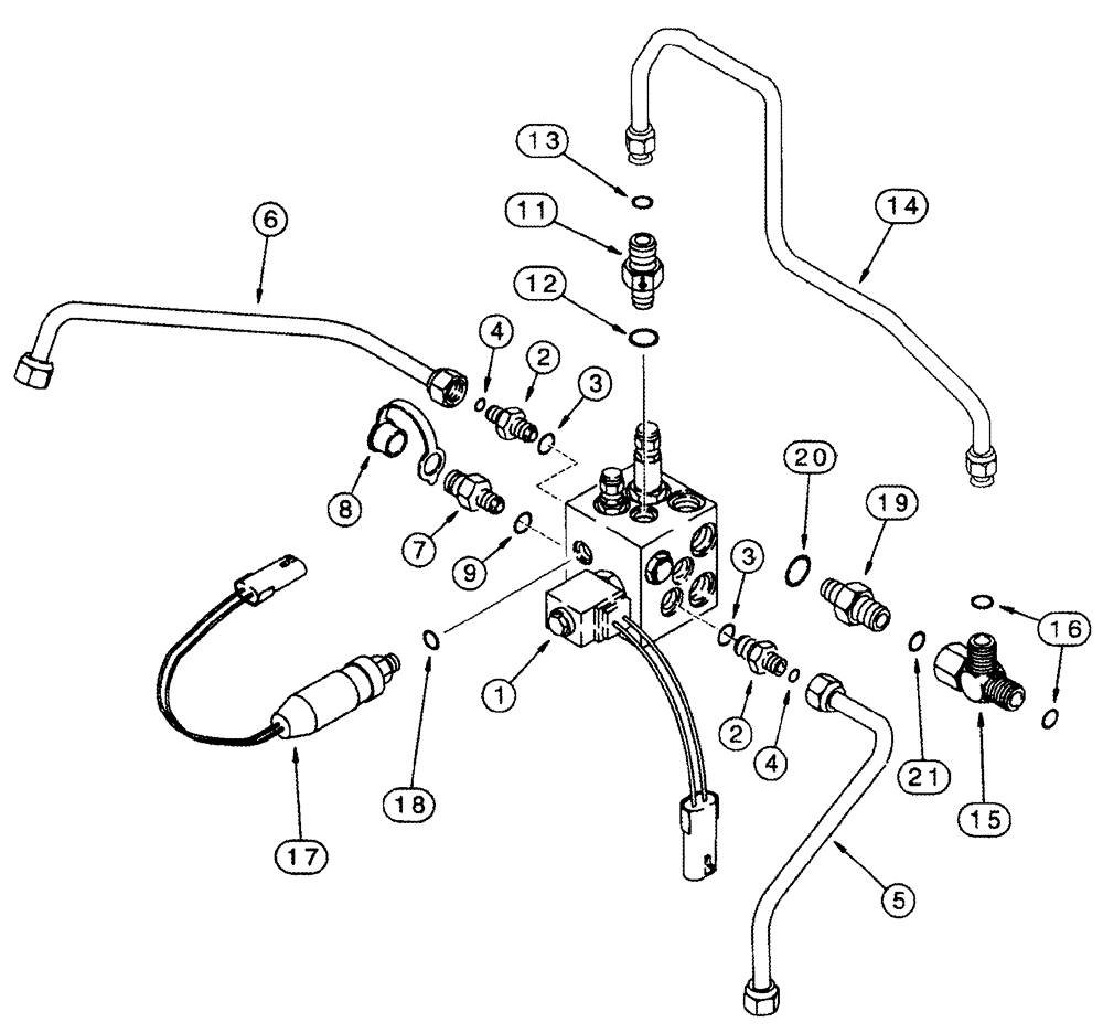 Схема запчастей Case IH CPX420 - (07-05) - PARKING BRAKE AND TOW VALVE HYDRAULIC SYSTEM (5.1) - BRAKES