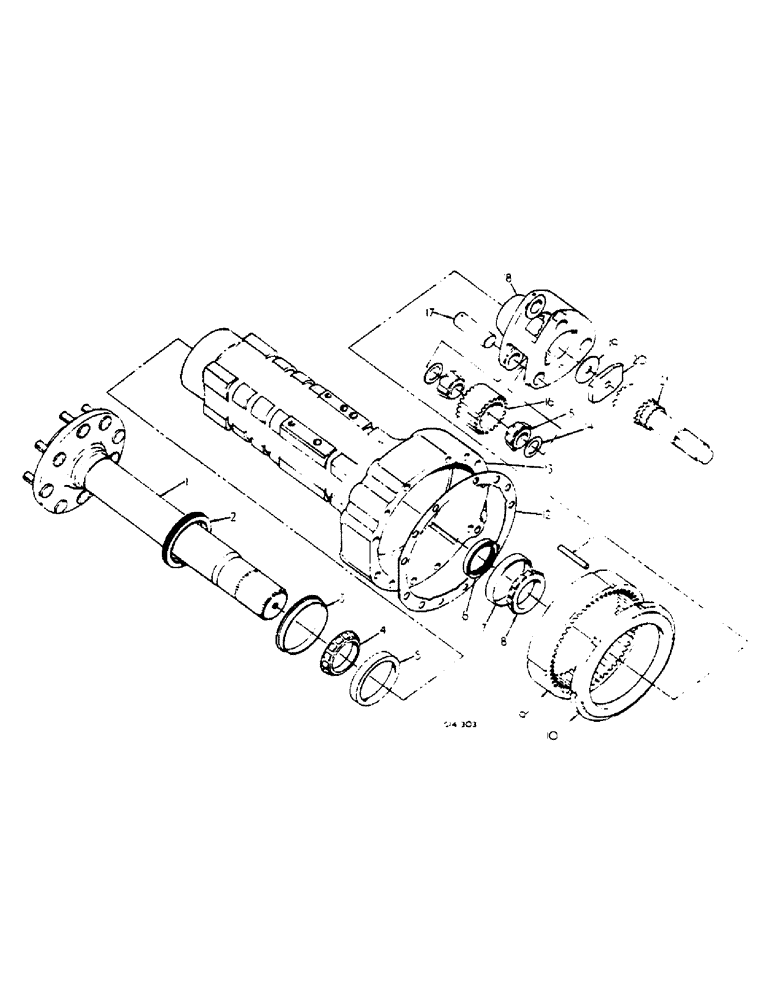 Схема запчастей Case IH 584 - (07-042) - REAR AXLE, CARRIER AND CONNECTIONS (04) - Drive Train