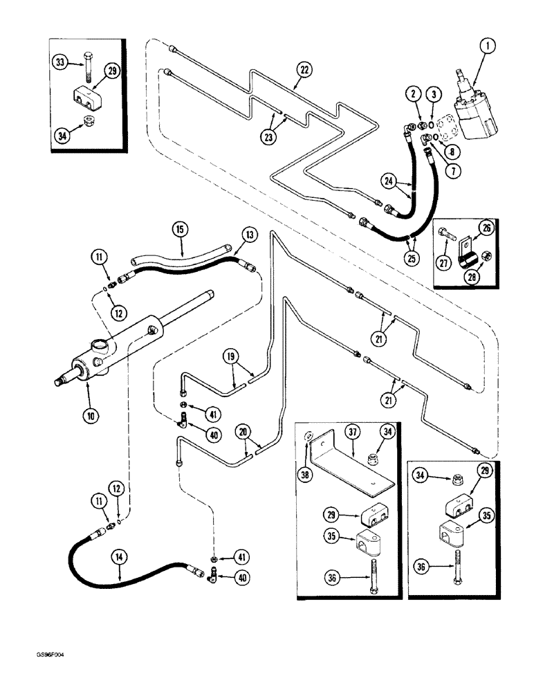 Схема запчастей Case IH 1800 - (5-04) - STEERING SYSTEM, STEERING PUMP TO STEERING CYLINDER (04) - STEERING