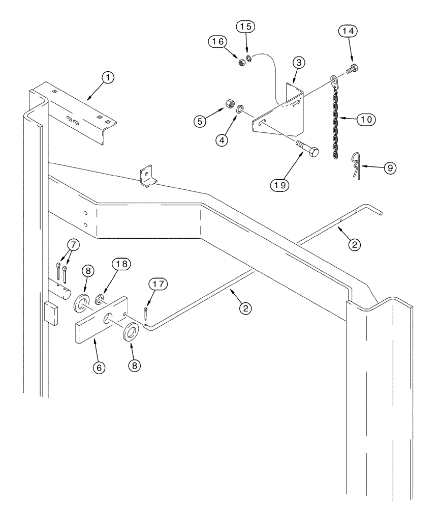 Схема запчастей Case IH 2555 - (09D-19) - FRONT BASKET LOCK (16) - BASKET