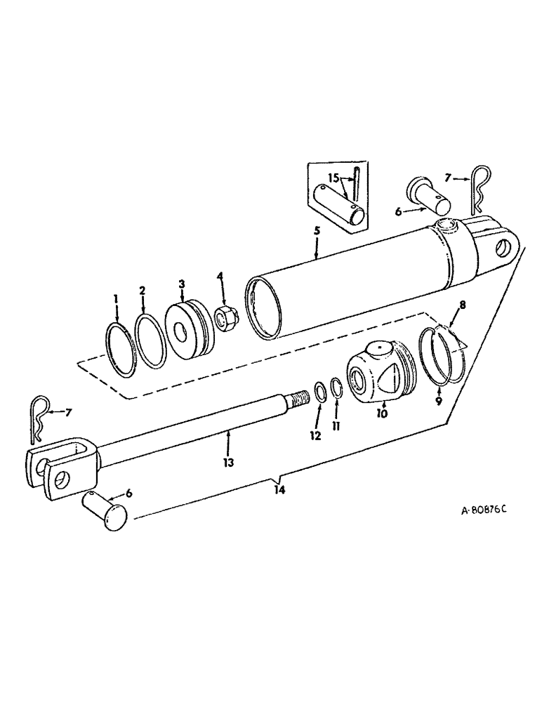 Схема запчастей Case IH 500 - (E-44) - HYDRAULIC CYLINDER, 3 X 8 IN. SINGLE ACTING 