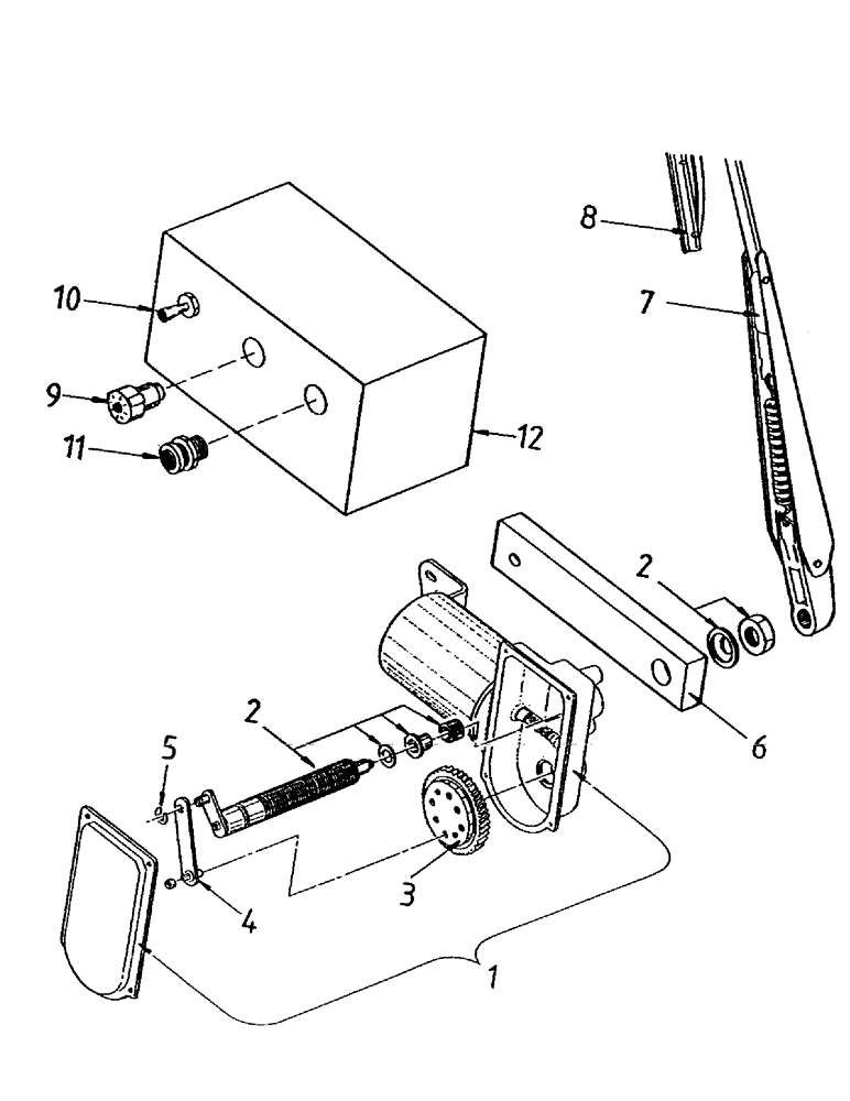 Схема запчастей Case IH 7700 - (A04-15) - MAINFRAME, CABIN WINDSCREEN WIPER, STANDARD Mainframe & Functioning Components