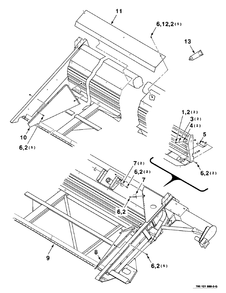 Схема запчастей Case IH 8220 - (7-18) - HEADER SHIELDS AND FRAME ASSEMBLY, 25, 30 AND 35 FOOT (58) - ATTACHMENTS/HEADERS