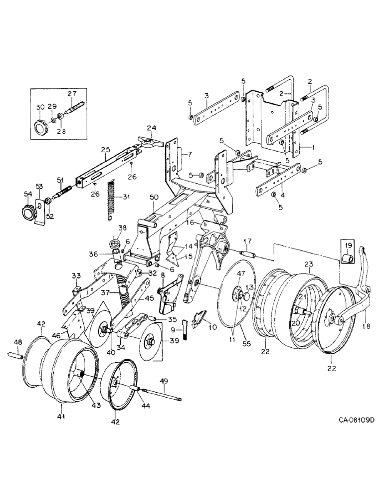 Схема запчастей Case IH 800 - (13-01) - EARLY RISER PLATE PLANTER UNIT, FRAME AND CONNECTIONS, QUANTITIES PER UNIT, S/N 19900 & BELOW (09) - CHASSIS/ATTACHMENTS