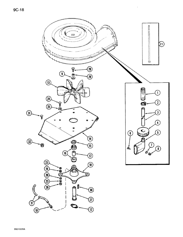 Схема запчастей Case IH 950 - (9C-18) - SEED MODULE FAN, ALL RIGID, VERTICAL FOLD, AND FRONT FOLD PLANTERS (09) - CHASSIS/ATTACHMENTS