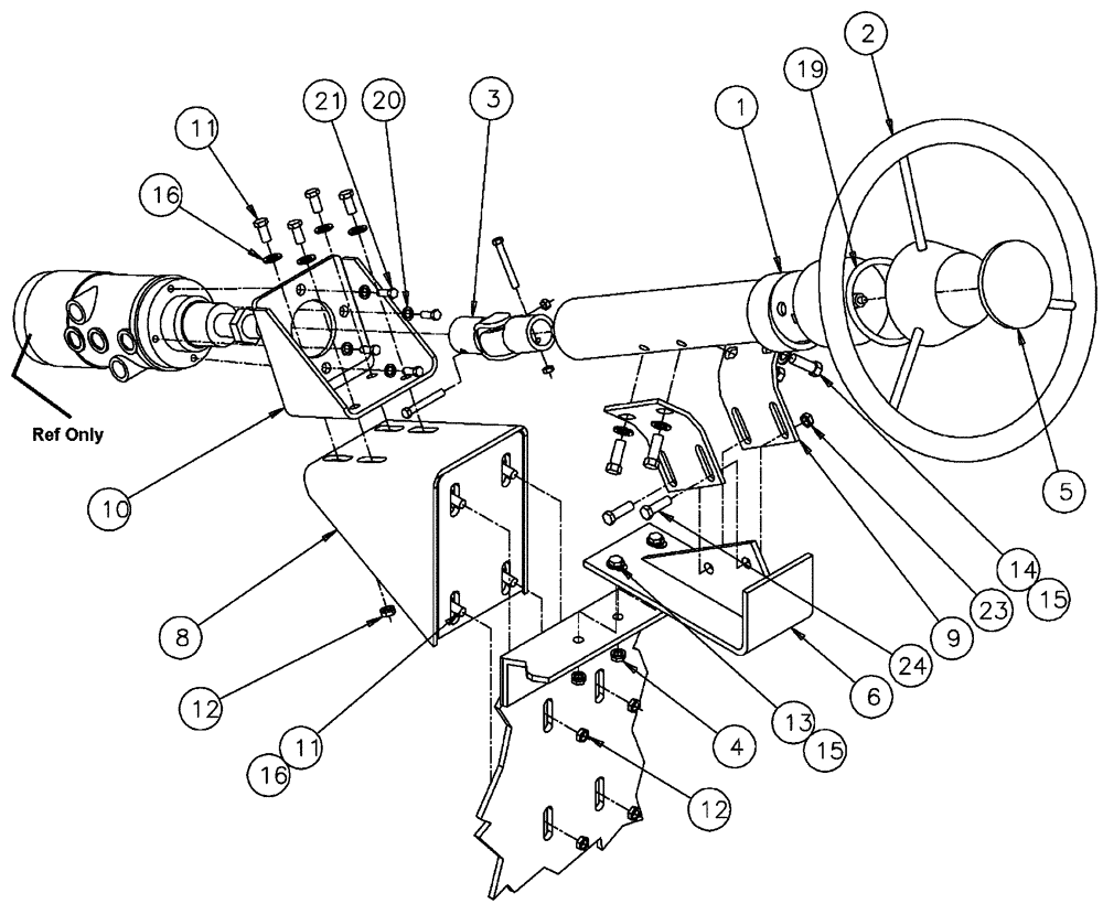 Схема запчастей Case IH FLX4375 - (01-004) - STEERING ASSEMBLY (10) - CAB
