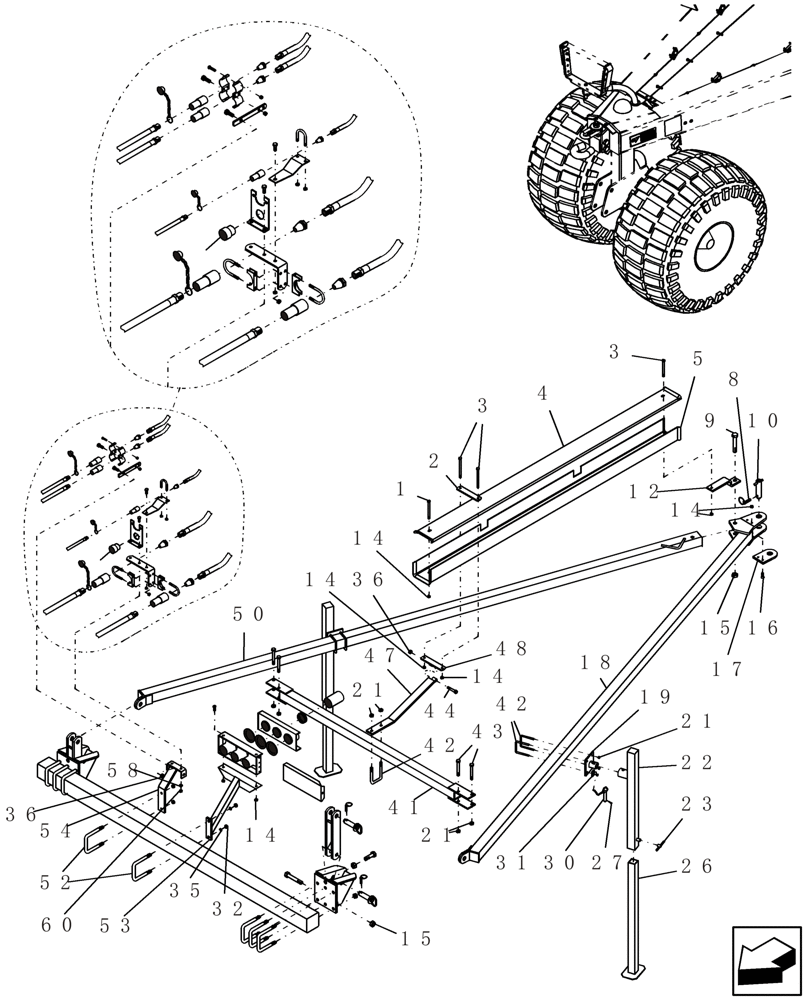 Схема запчастей Case IH ADX3360 - (F.10.D[08]) - TOW BEHIND FIELD HITCH (PART 1 OF 2) (BSN CBJ0004441) F - Frame Positioning