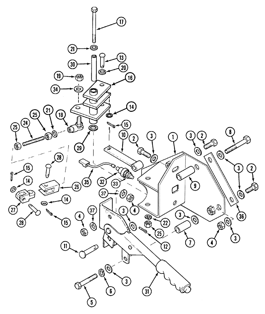 Схема запчастей Case IH C90 - (07-05) - PARK BRAKE LINKAGE (07) - BRAKES