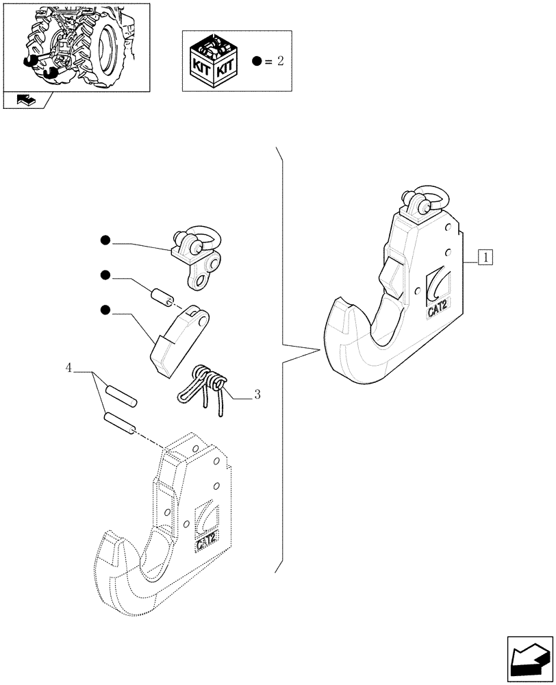 Схема запчастей Case IH FARMALL 85U - (1.89.6/02D[01]) - THREE POINT HITCH WITH QUICK ATTACH ENDS FOR MDC - "ARIES" QUICK ATTACH END - BREAKDOWN - C6907 (09) - IMPLEMENT LIFT