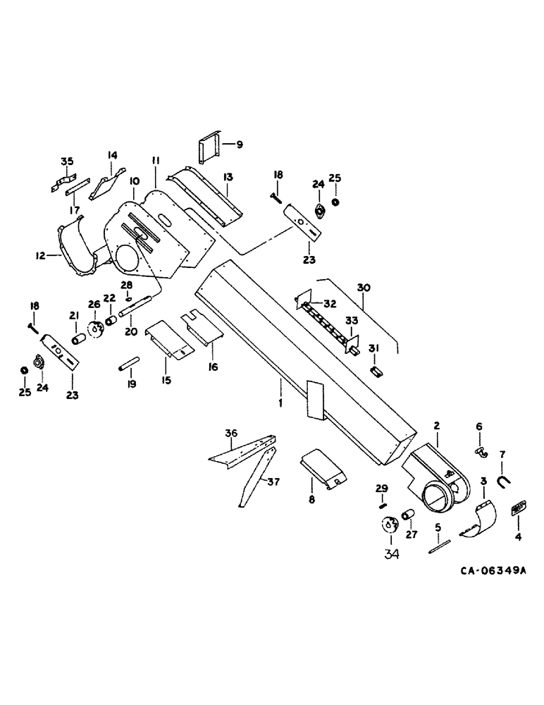 Схема запчастей Case IH 1482 - (25-05) - GRAIN AND TAILINGS ELEVATORS, TAILINGS ELEVATOR Elevators
