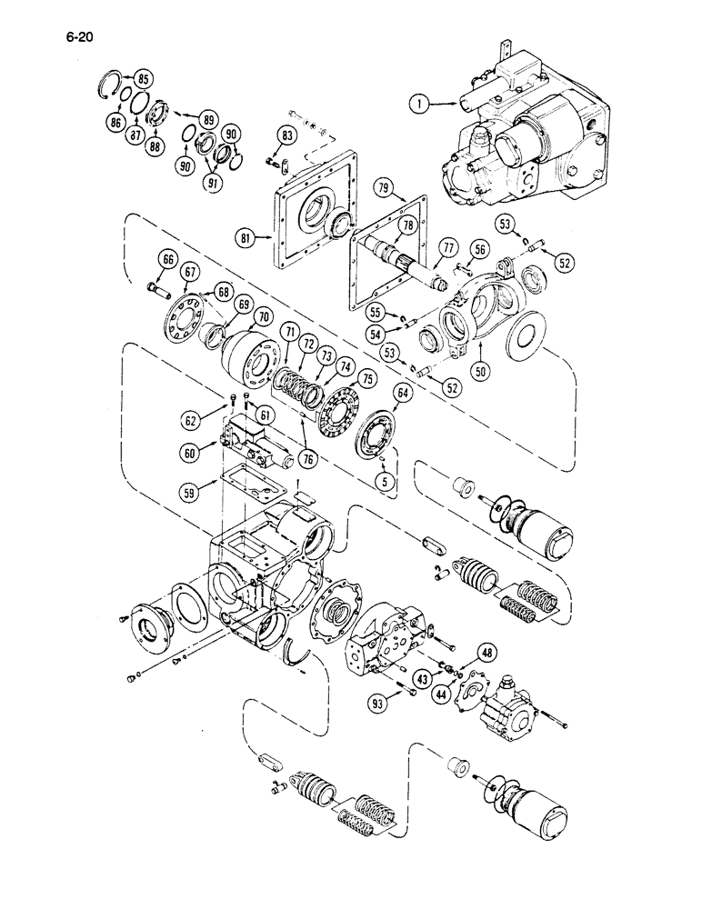 Схема запчастей Case IH 1620 - (6-020) - HYDROSTATIC PUMP (CONTD) (03) - POWER TRAIN