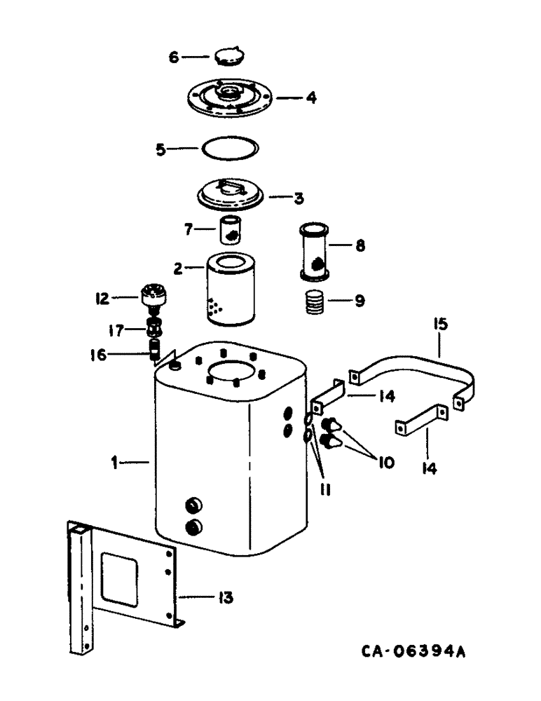 Схема запчастей Case IH 1470 - (10-71) - HYDRAULICS, HYDRAULIC RESERVOIR, RH SIDE (07) - HYDRAULICS
