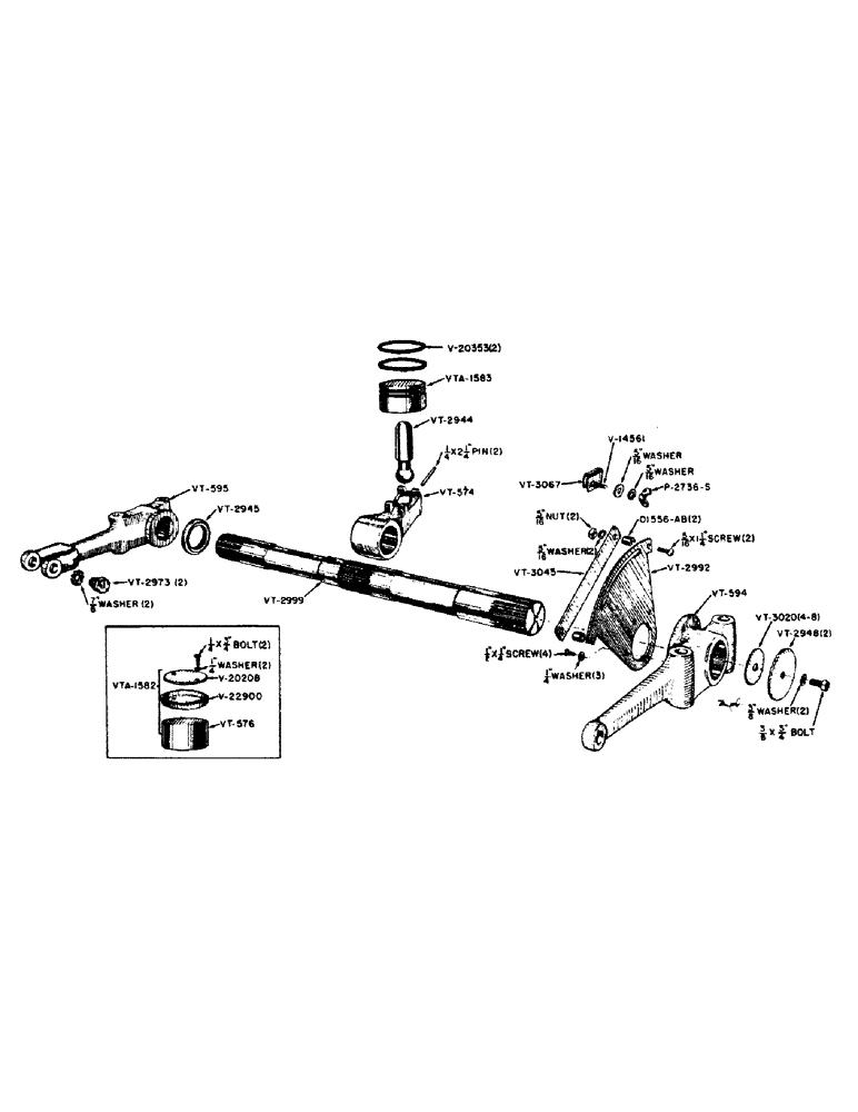 Схема запчастей Case IH VAI-SERIES - (082) - ROCKSHAFT AND LIFT ARMS (06) - POWER TRAIN