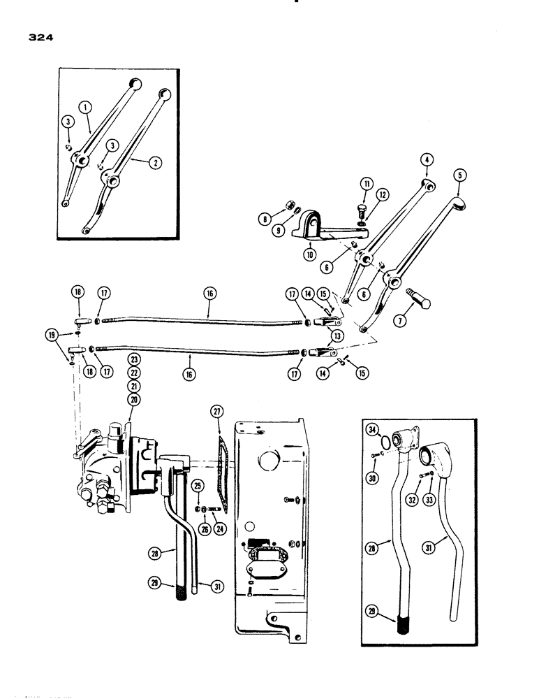 Схема запчастей Case IH 830-SERIES - (324) - HYDRAULIC VALVE CONTROLS (08) - HYDRAULICS