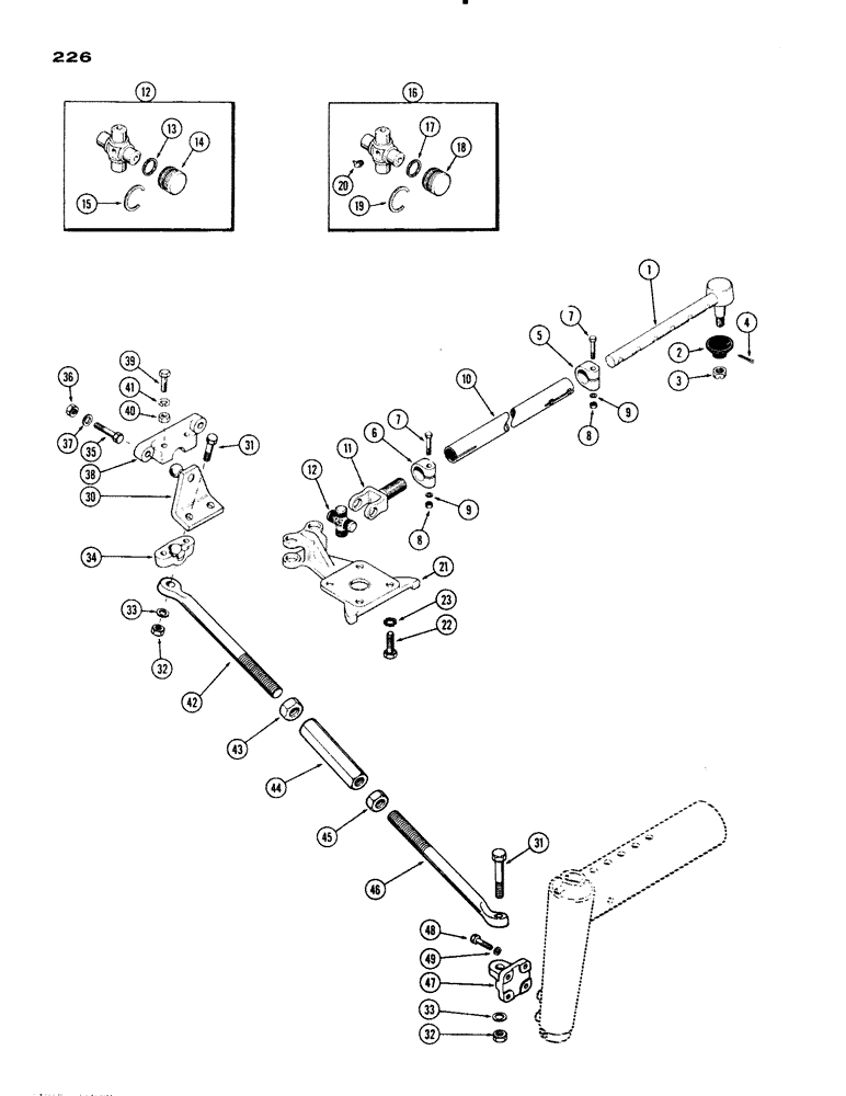 Схема запчастей Case IH 730 SERIES - (226) - FRONT AXLE, TIE RODS, HIGH CLEARANCE (05) - STEERING