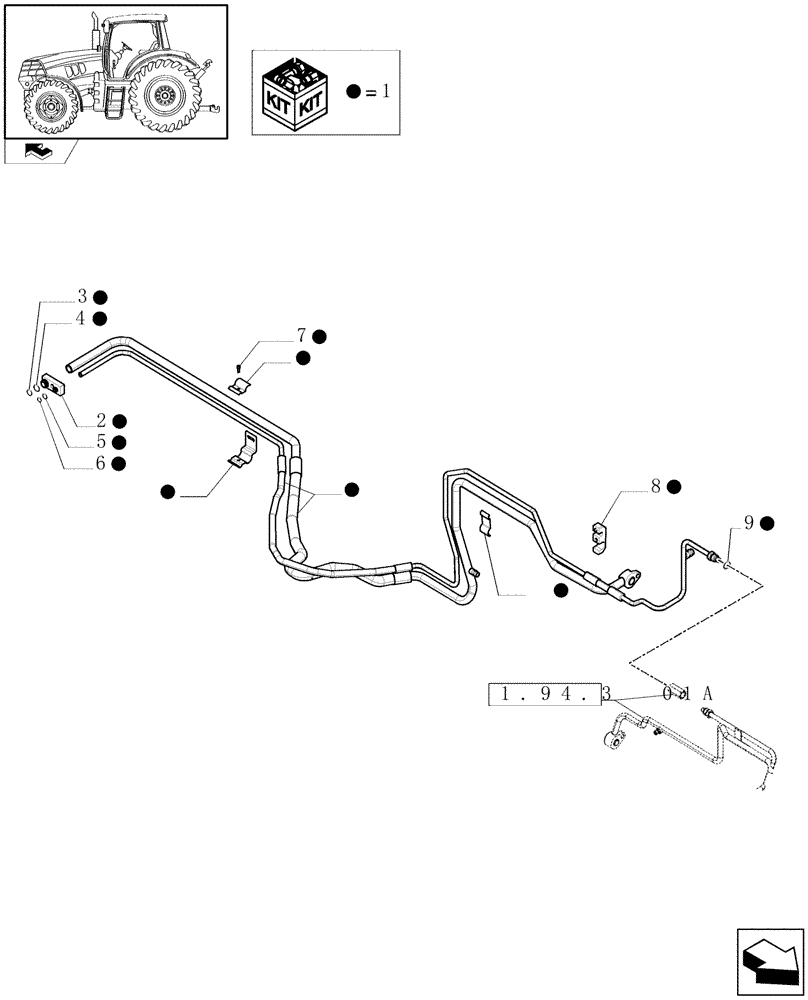 Схема запчастей Case IH PUMA 140 - (1.94.3[02A]) - AIR CONDITIONING SYSTEM PIPES - D6663 - C7156 (10) - OPERATORS PLATFORM/CAB