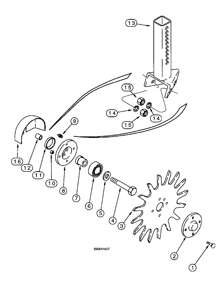 Схема запчастей Case IH 955 - (9D-16) - RESIDUE MANAGER, ALL RIGID, VERTICAL FOLD, FRONT FOLD & PARALLEL FRONT FOLD PLANTERS (09) - CHASSIS/ATTACHMENTS