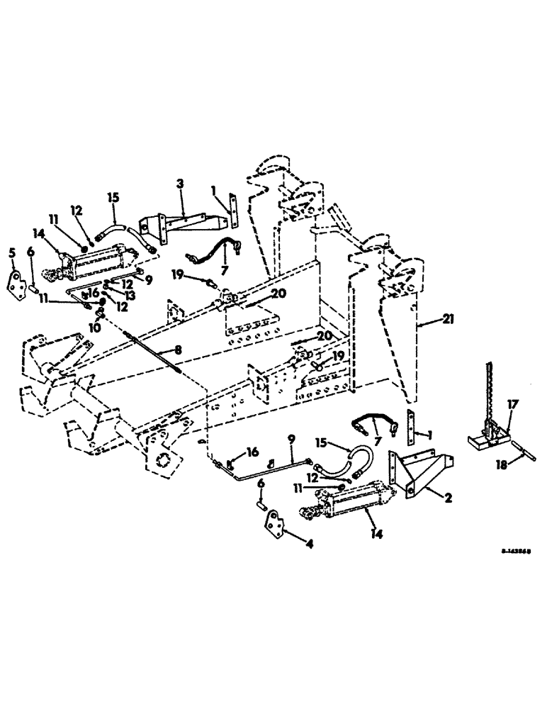 Схема запчастей Case IH 234 - (A-06) - BASIC CORN HARVESTER, CYLINDER LIFT (58) - ATTACHMENTS/HEADERS