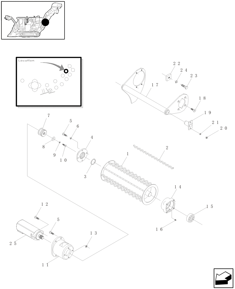 Схема запчастей Case IH A4000 - (A05.07[01]) - TOP ROLLER (RH DRIVE) Mainframe & Functioning Components