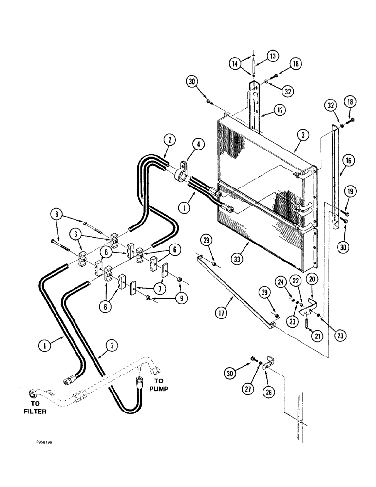 Схема запчастей Case IH 9330 - (8-006) - HYDRAULIC SYSTEM, OIL COOLER AND MOUNTING (08) - HYDRAULICS