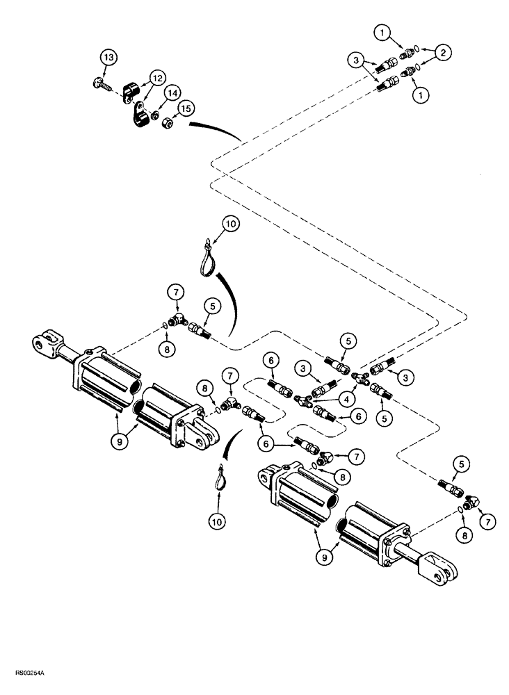 Схема запчастей Case IH 5600 - (8-012) - WING LIFT HYDRAULIC CIRCUIT, LEVEL LIFT MODELS, FLAT FOLD, 17 FOOT THROUGH 27 FOOT WIDE (08) - HYDRAULICS