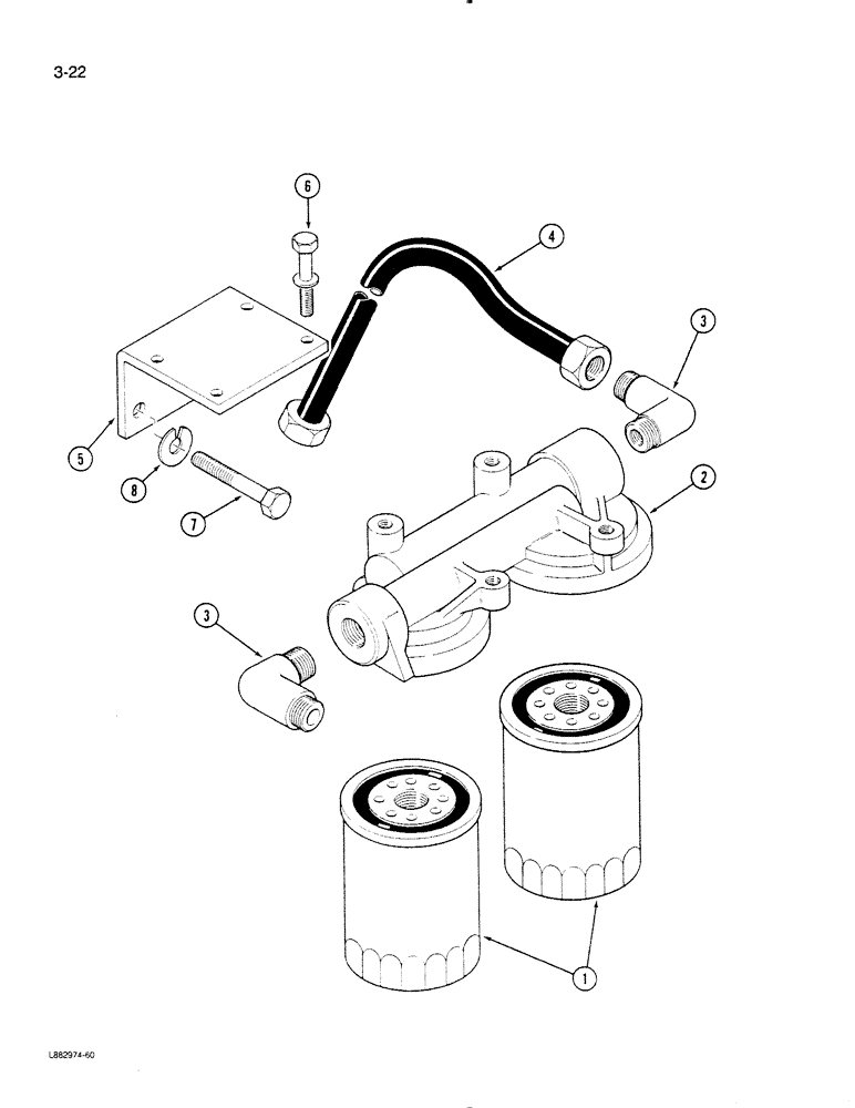 Схема запчастей Case IH STEIGER - (3-22) - FUEL FILTER, 855 ENGINE (03) - FUEL SYSTEM
