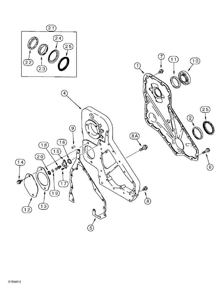 Схема запчастей Case IH 9330 - (2-008) - FRONT GEAR COVER, 6T-830/6TA-830 EMISSIONS CERTIFIED ENGINES, S/N JEE0036501 & AFTER (02) - ENGINE